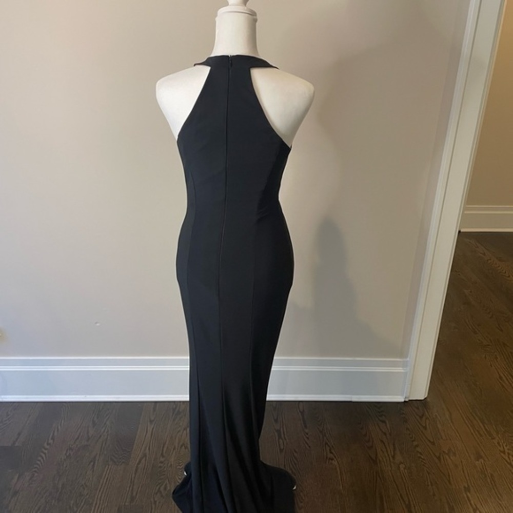 NWT AQUA BLACK LONG DRESS w/ Side Slit - Picture 4 of 6